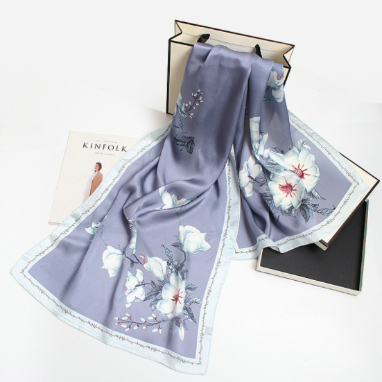 三八節(jié)禮品山茶花真絲絲巾