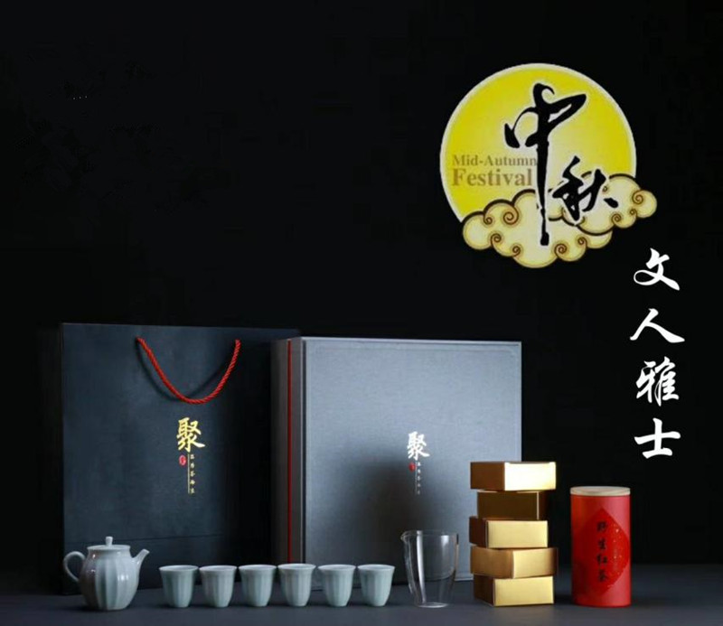 憶桐禮品中秋茶禮-文人陶之瓜棱套組 中秋禮盒