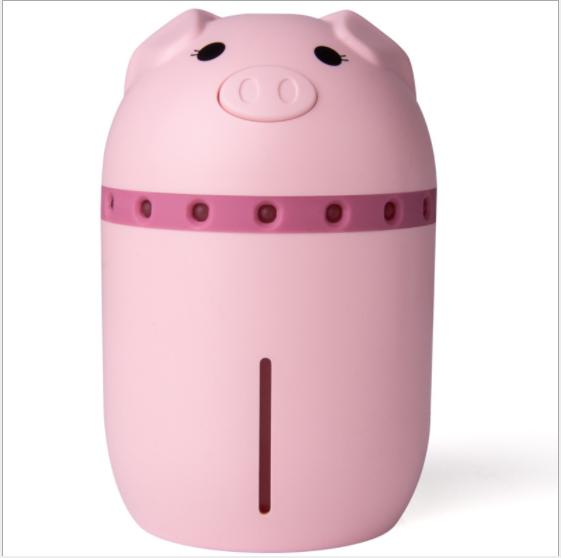 新負(fù)離子可愛萌寵豬車載迷你空氣凈化家用加濕器USB