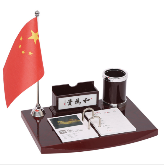 小臺(tái)歷架紅木簡(jiǎn)約創(chuàng)意筆筒辦公擺件