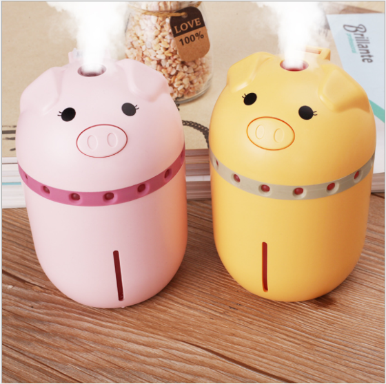 新負(fù)離子可愛萌寵豬車載迷你空氣凈化家用加濕器USB